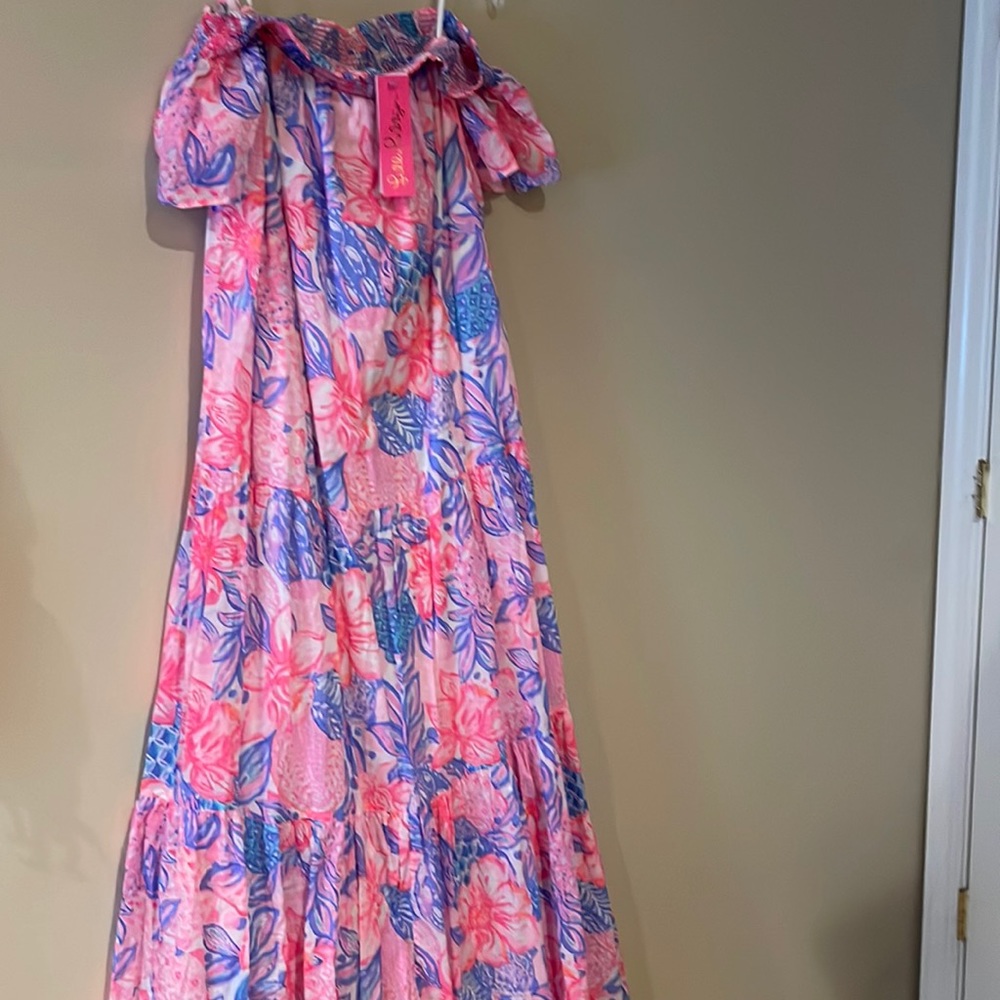 Lily Pulitzer Dezi Off the Shoulder Long Maxi Dress